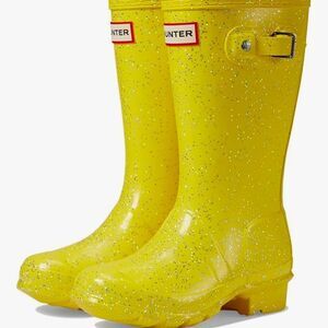 Hunter Kids Yellow Glitter Rain Boots
